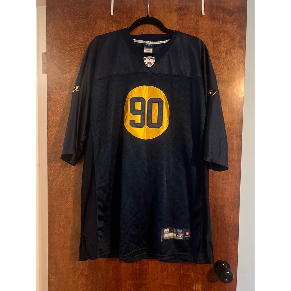 Reebok NFL Jersey Mens 56 Navy Good BJ Raji 90 Packers Throwback R700A 08